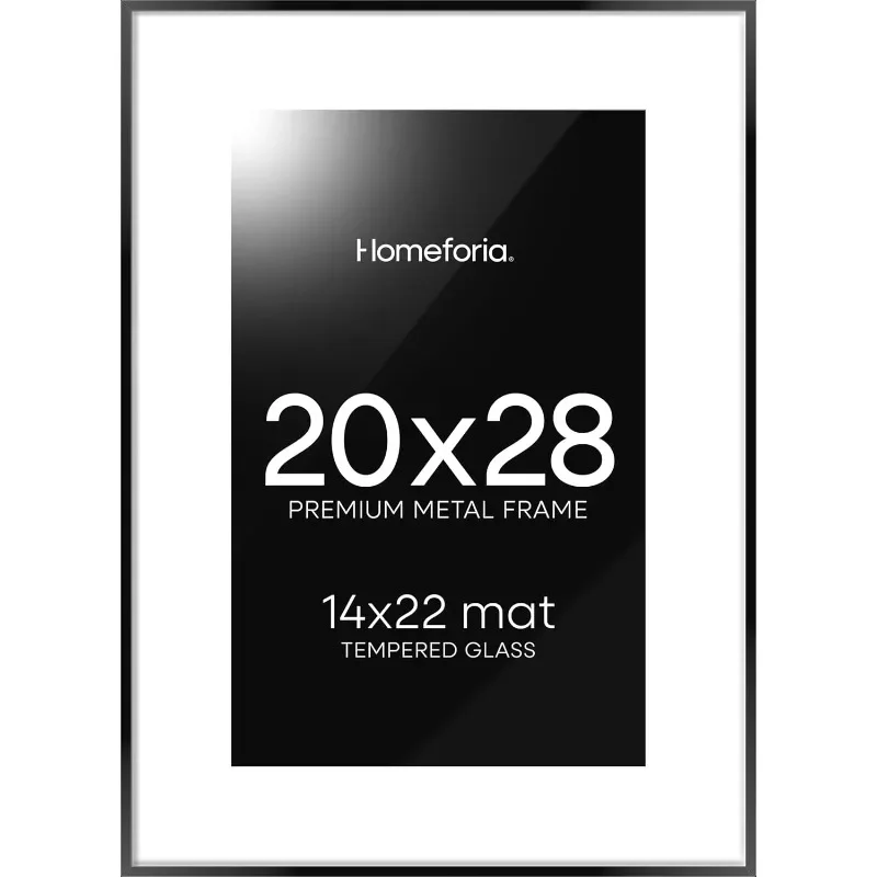 

Черная рамка для плаката 20x28, металлическая рамка премиум-класса 20x28, фото 14 x 22