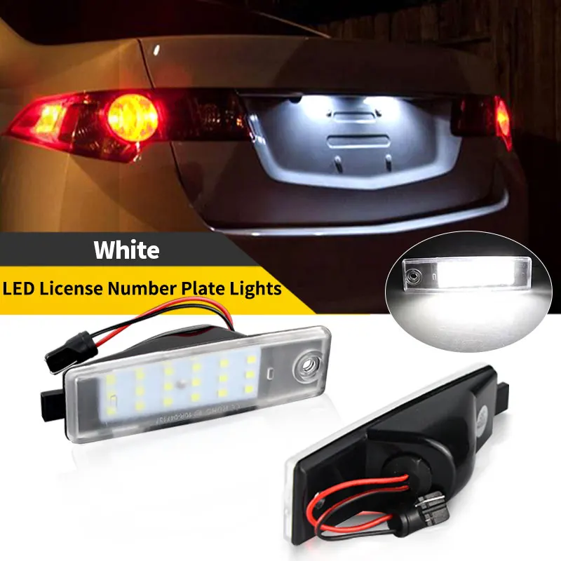 2PCS For Toyota Harrier Hiace Highlander Kluger Land Cruiser 200 RAV4 Lexus RX300 White Car LED License Plate Light Warning Lamp