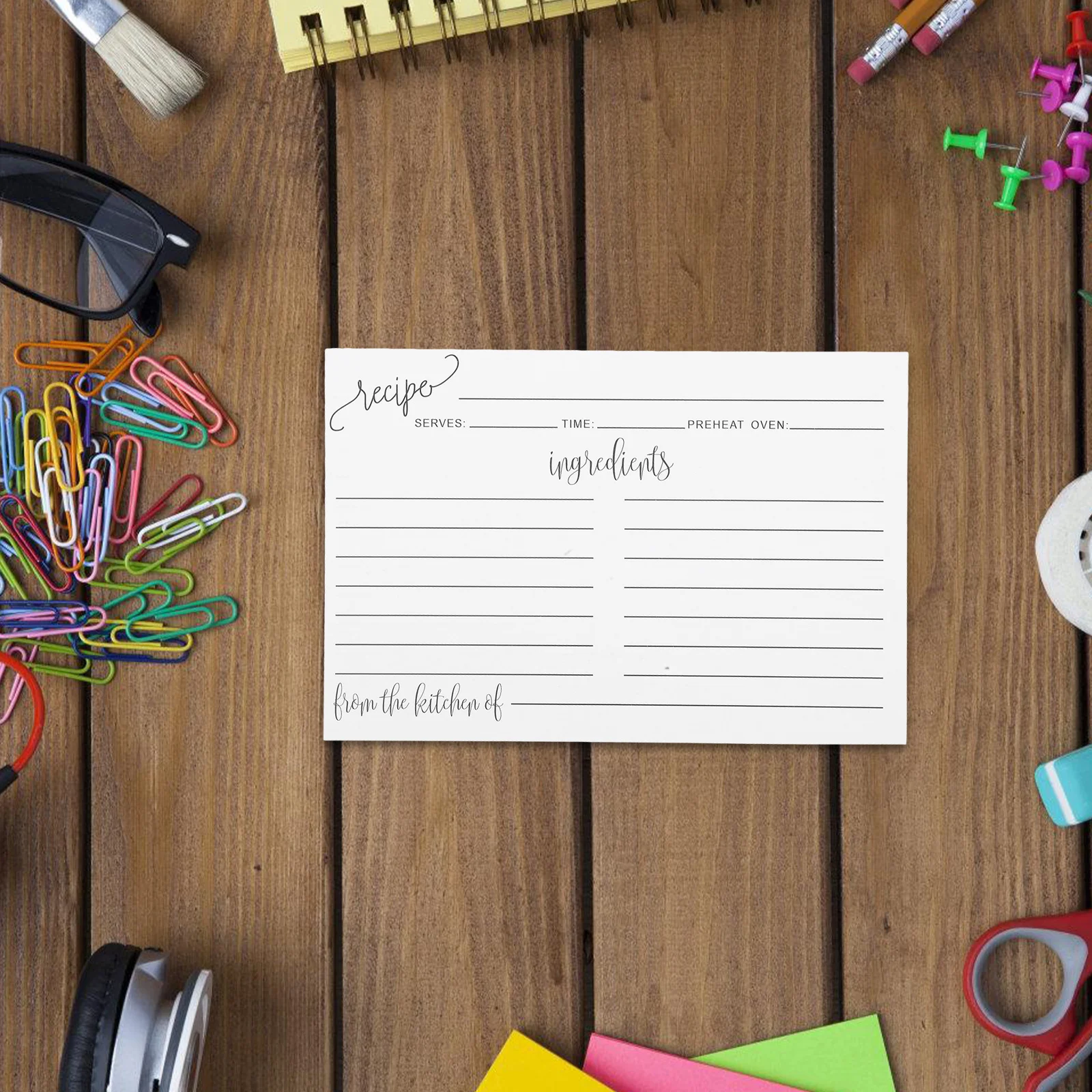 50 carte ricette vuote scrivibili su entrambi i lati, design minimalista, organizer da cucina per chef, cucine domestiche, ricette