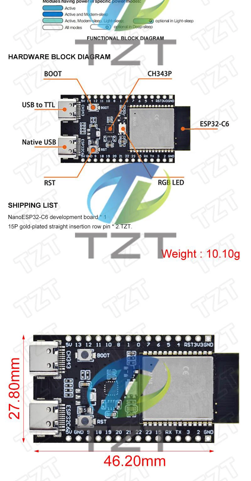 ESP32-C6 ESP32 WiFi + Bluetooth Internet der Dinge ESP Entwicklungsboard Kernplatine ESP32-C6-DevKit C N4R2 N16R8 für Arduino – Detail 2