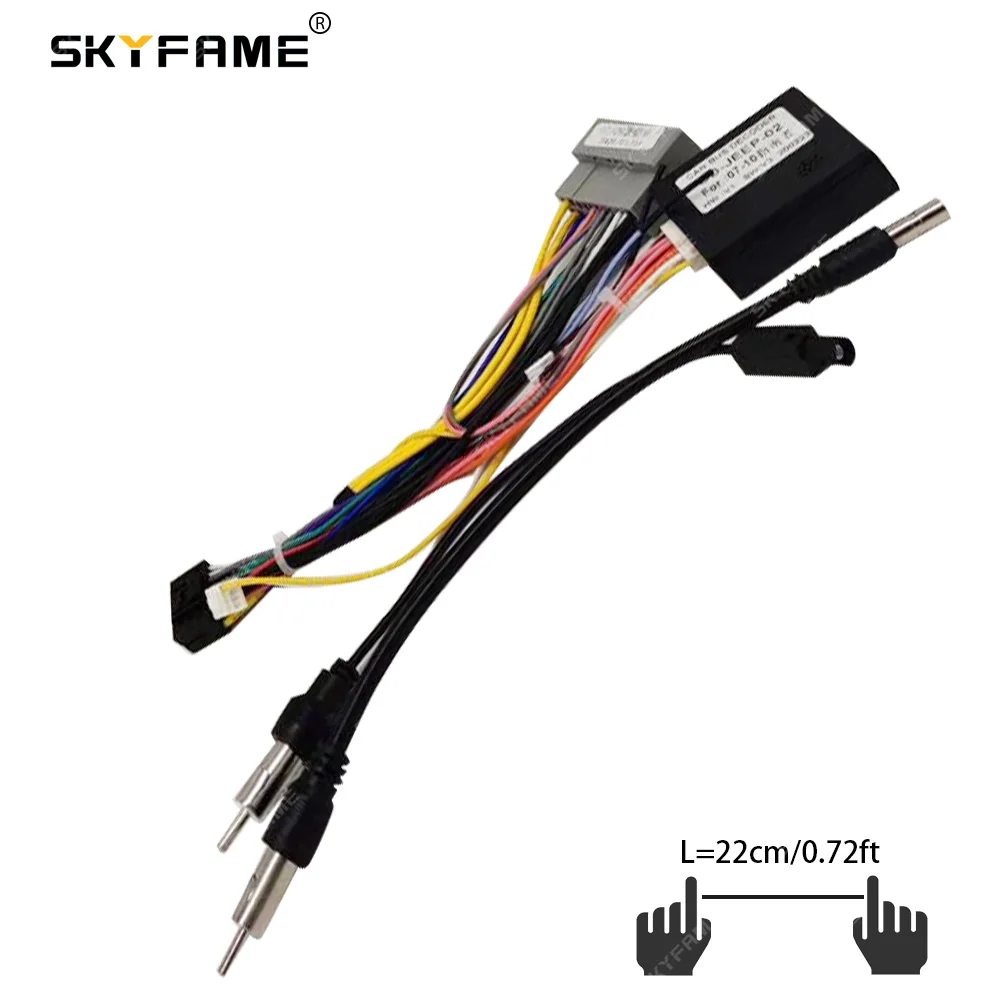 SKYFAME-Adaptador de arnés de cableado para coche, decodificador de caja Canbus de 16 pines para Dodge Caliber Jeep Compass Jeep Grand Cherokee WK od-jeep-02
