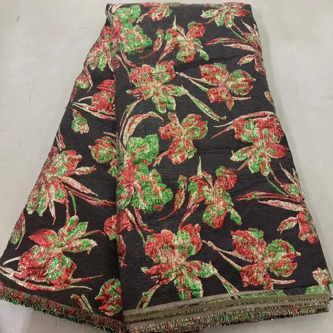 African Gild Lace Fabric Nigerian Damask Brocard Tissue African Brocade Jacquard Lace Fabric  For Wedding Party Dresses AH2168
