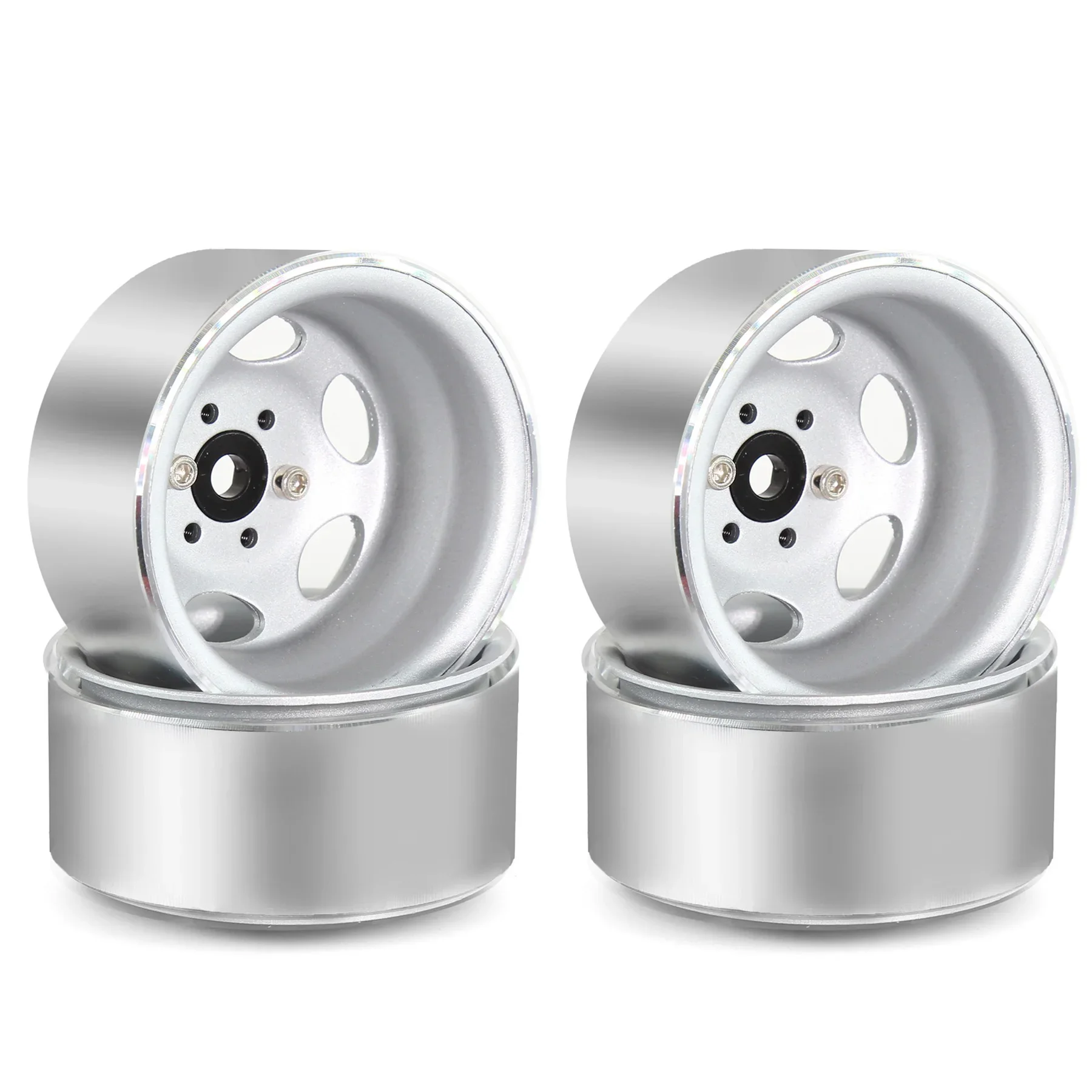 RC 4 قطعة طبق معدني عميق 1.9 بوصة Beadlock عجلة ريم إزاحة سلبية لسيارة 1/10 RC الزاحفة محوري SCX10 Pro كابرا Traxxas TRX4 D90