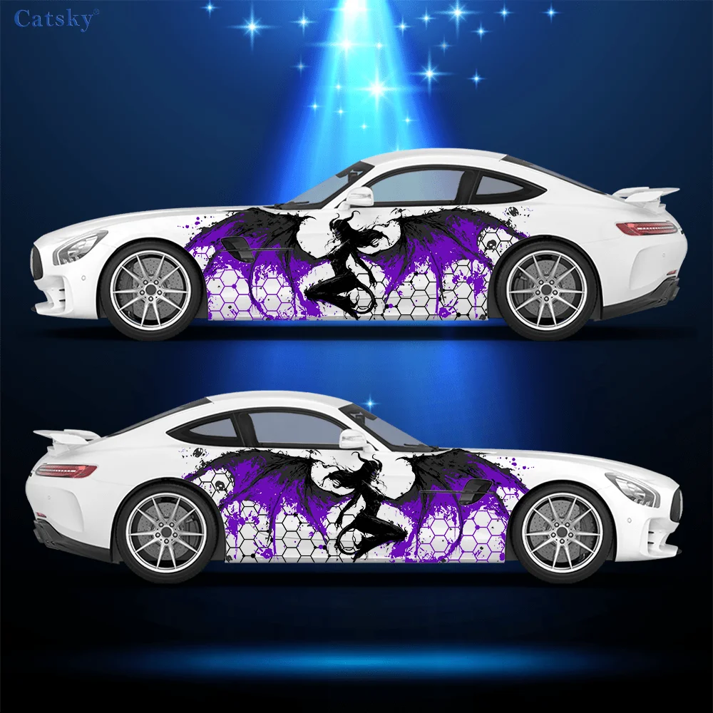

Winged Demon Woman Car Side Sticker Decoration, PVC Waterproof Scratch Resistant Decal, Car Protection, Auto Accessories Gift
