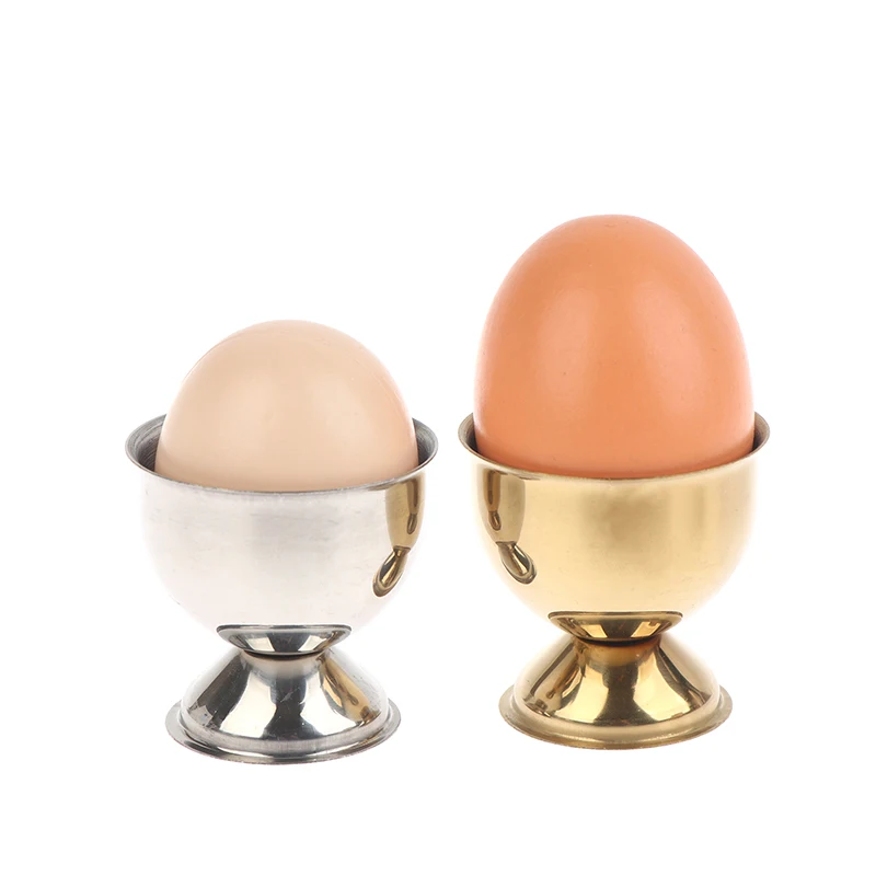 4Pcs Egg Cups Set Handy Stainless Steel Boiled Egg Cups Stand Rack Eggs Holder Egg Holder Kitchen Breakfast Cooking Tool
