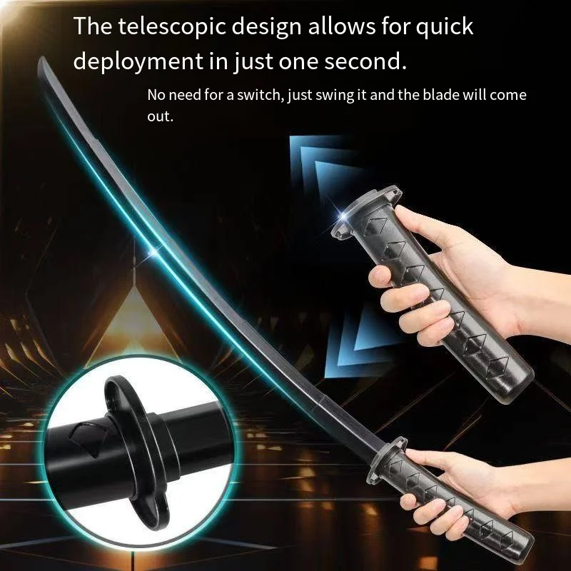 Juguete de espada expandible con tecnología negra roscada impresa en 3D creativa para niños - Una idea de regalo