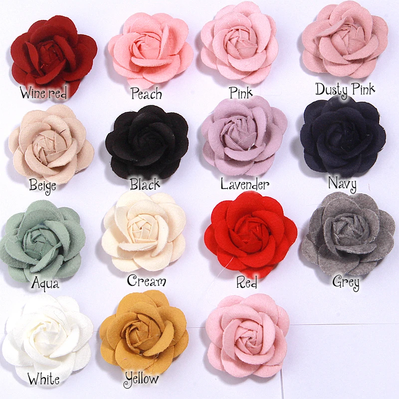 20PS 4cm Camellia Flower for Baby Girls Hair Accessories Heads Home Decor Marriage Wedding Decoration Fake Flowers for Headbands