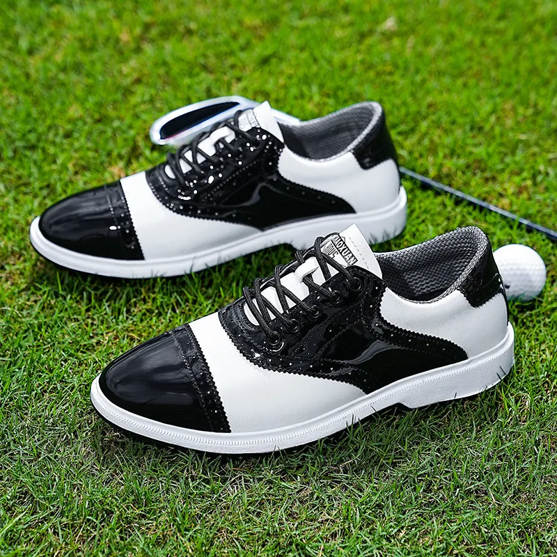 

Luxury Mens Golf Shoes Waterproof Anti-skid British Style Business Casual Leather Golf Sneakers Men Outdoor Sport Men's Sneaker