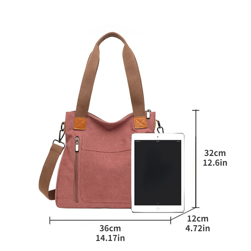 Women\'s Canvas Shoulder Bag Fashion Multifunctional Outdoor Shoulder Bag Women\'s Commuting Large Capacity Shoulder Bag