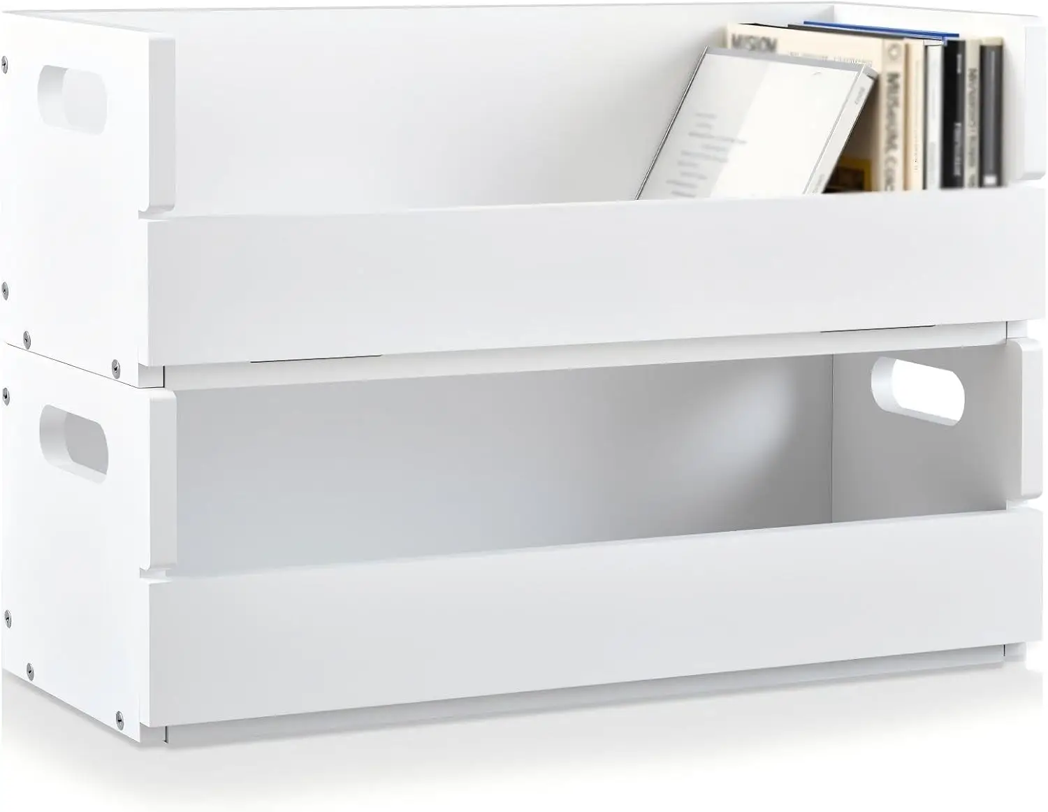 

2 комплекта деревянных ящика для хранения компакт-дисков, полка для DVD и кассетных лент, белая, вмещает до 36 компакт-дисков