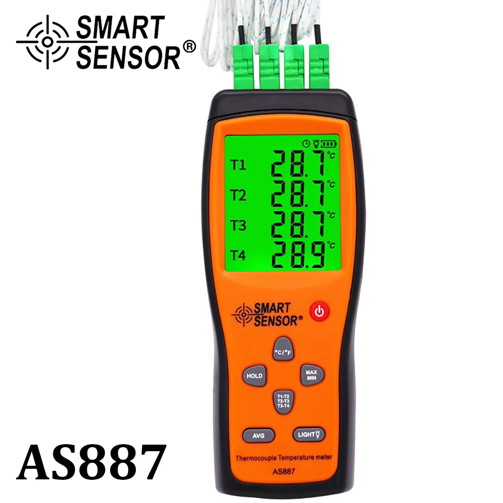 Digital Quatro Canais Termômetro Termopar Medidor de Temperatura com tipo k Thermo-par Sensor Lcd Tester Range2001372c