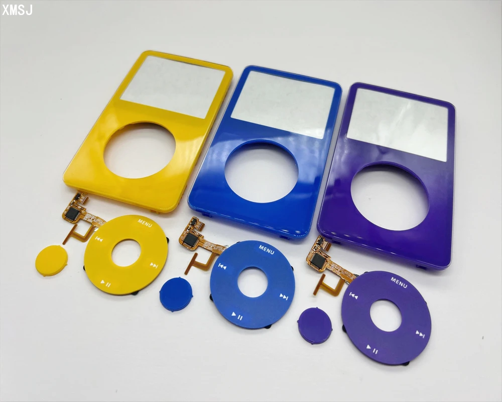 yellow blue purple front faceplate housing case cover clickwheel center button for iPod 5th gen video 30gb 60gb 80gb