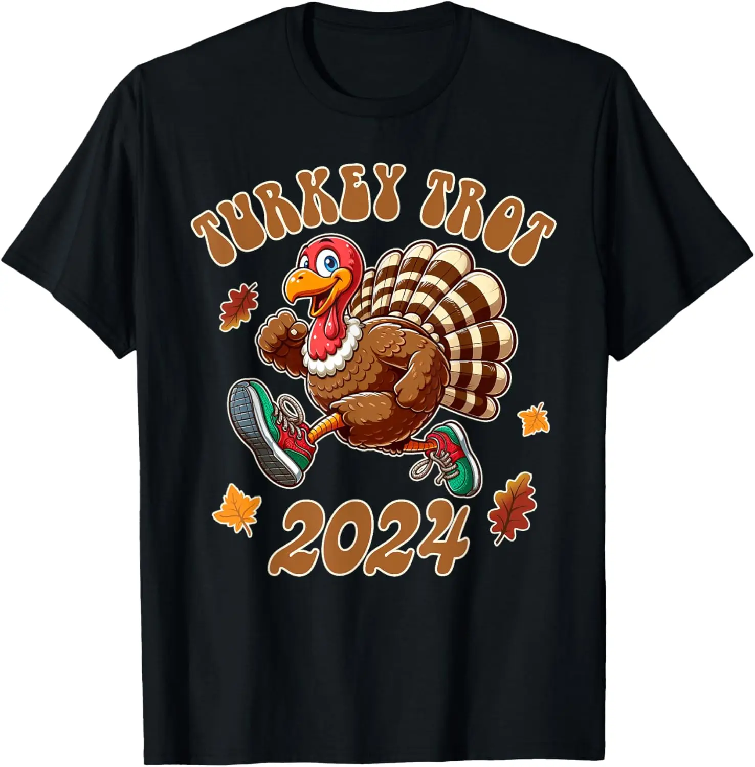 

Happy Thanksgiving Day Running Turkey Funny Turkey Trot 2024 T-Shirt
