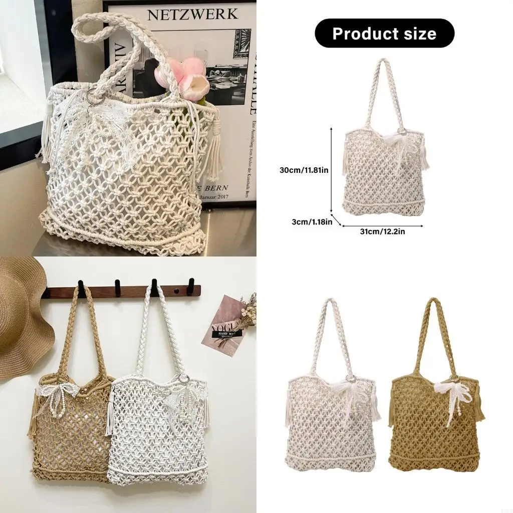 

Женская тканая сумка для подмышек, пляжная сумка, праздничная сумка через плечо, полая сумка для отпуска