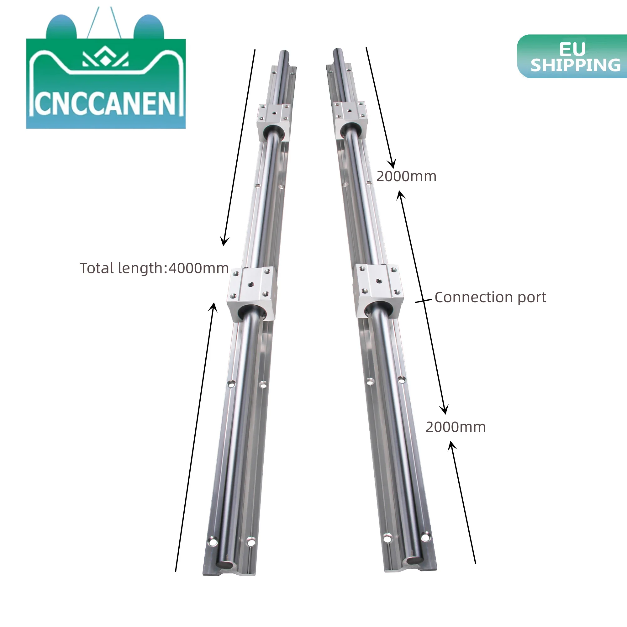 Splicing Linear guide Set Abutting Joint SBR20 2000mm 3000mm 4000mm Linear Guide + SBR20UU Blocks & Pin Joint rail for CNC Part