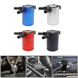 Universal 300ml Oil Catch Can Compact Baffled 2-Port Aluminum Reservoir Oil Catch Tank Fuel Tank Two Hole Breathable Kettle