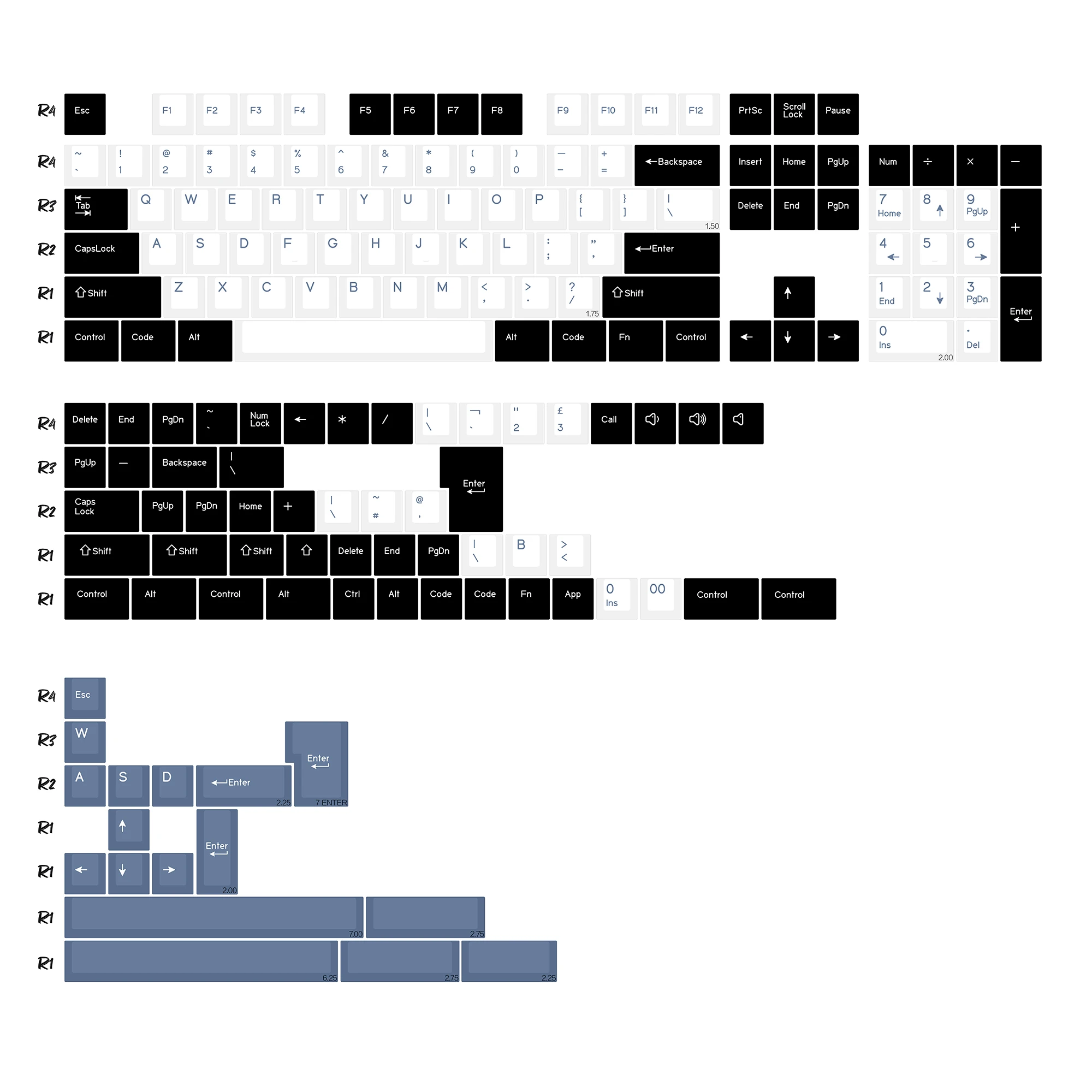 

Double Shot PBT Keycaps GMK Arctic Keyboard Key Cap Retro Cherry Profile ISO Keycap for MX Switches Alice 60 Mechanical Keyboard