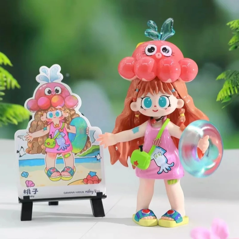 Wysokiej jakości figurka z serii Milay Girl Syndrome, blind box, kawaii anime, kolekcjonerska, urocza dekoracja na biurko, prezent niespodzianka dla dziewczyny, na urodziny, Boże Narodzenie.