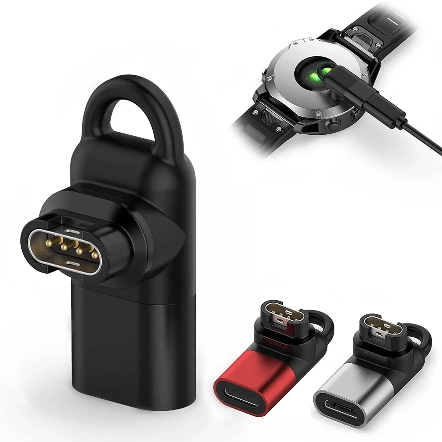 Micro USB/Type-C/IOS Charging Adapter Power Charger Cable Connector For Garmin Fenix 7/6/5 instinct 2S Venu 2 plus Smart Watch