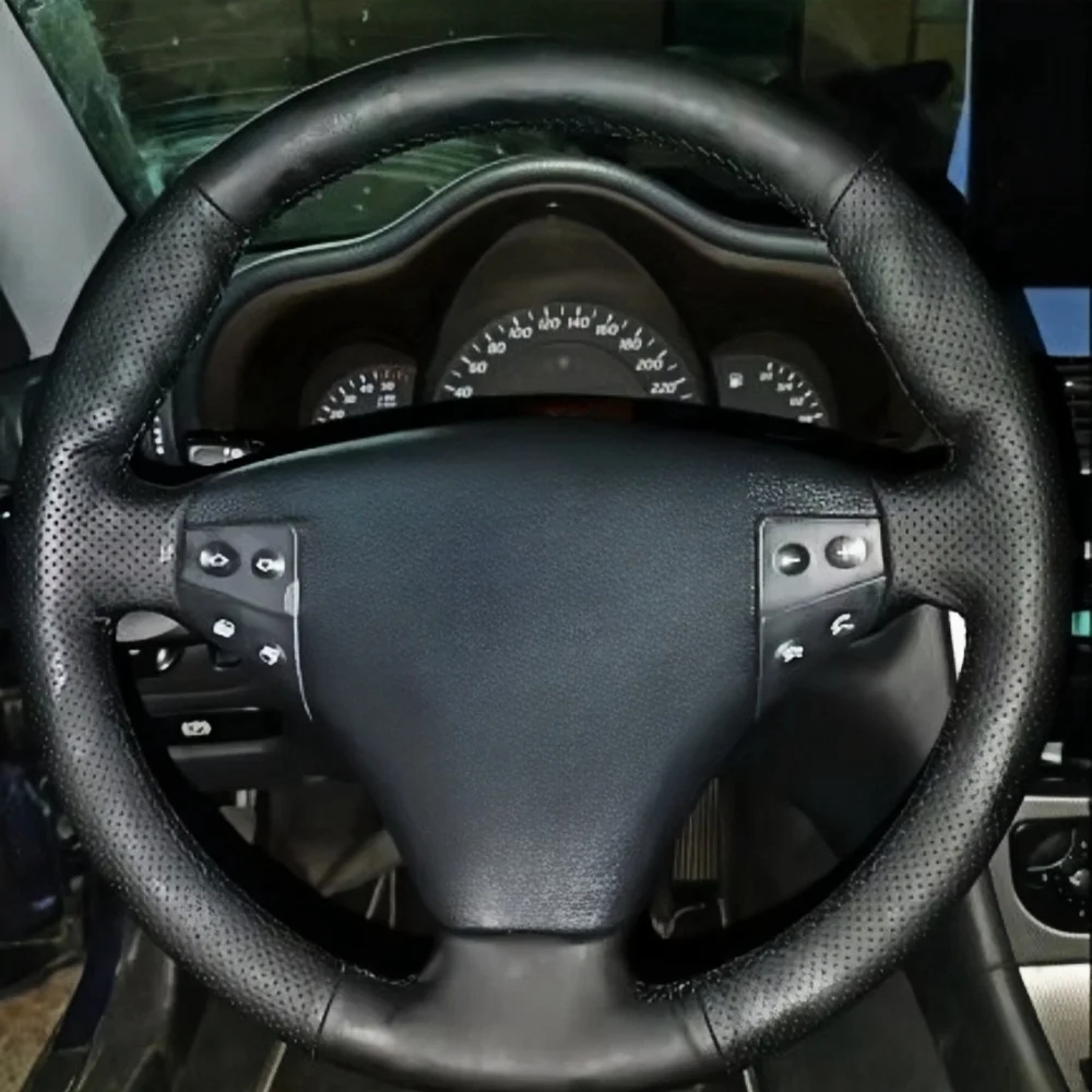 Microfiber Leather Hand Sewing Car Steering Wheel Cover For Mercedes-Benz W203 C-Class Kompressor 2001 2002 2003 2004 2005 2006