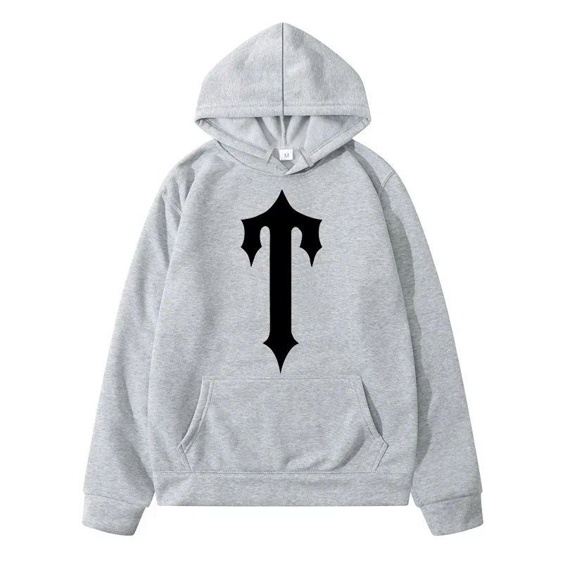 

Goth Style Printed Hoodies Letter T Design Trend Women Men Hoodie Fashion Long Sleeve Sweatshirt Autumn New Clothing