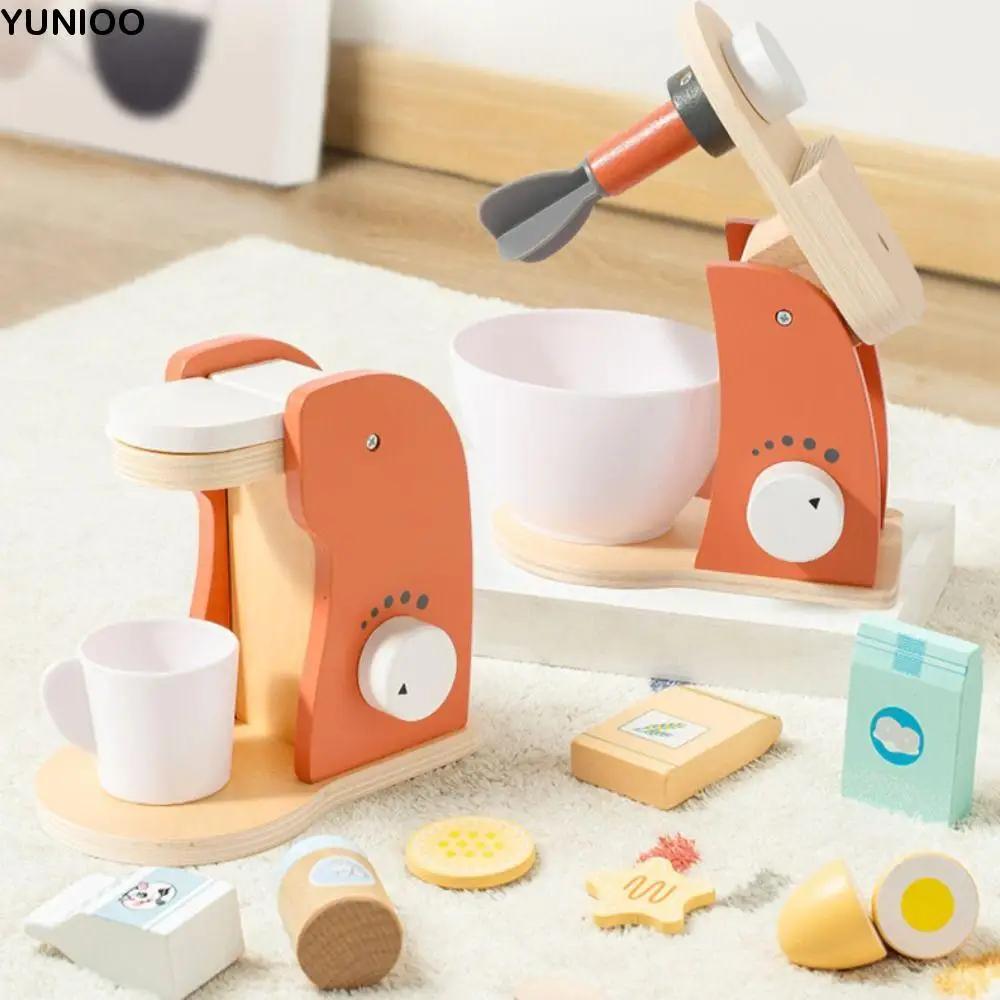 

Blender Simulation Wooden Coffee Machine Interactive Montessori Kitchen Pretend Play Toy Exquisite Cognitive
