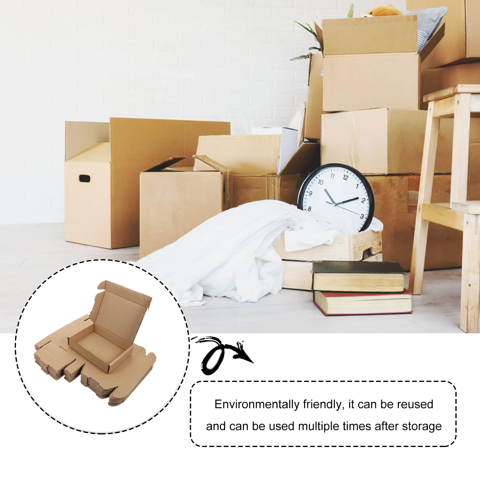 20 قطعة صناديق التعبئة اللوحية المموجة صناديق التخزين المتحركة للشحن الحرفية الارسال هدية لتقوم بها بنفسك مجموعة التعبئة والتغليف الورقية السريعة #3