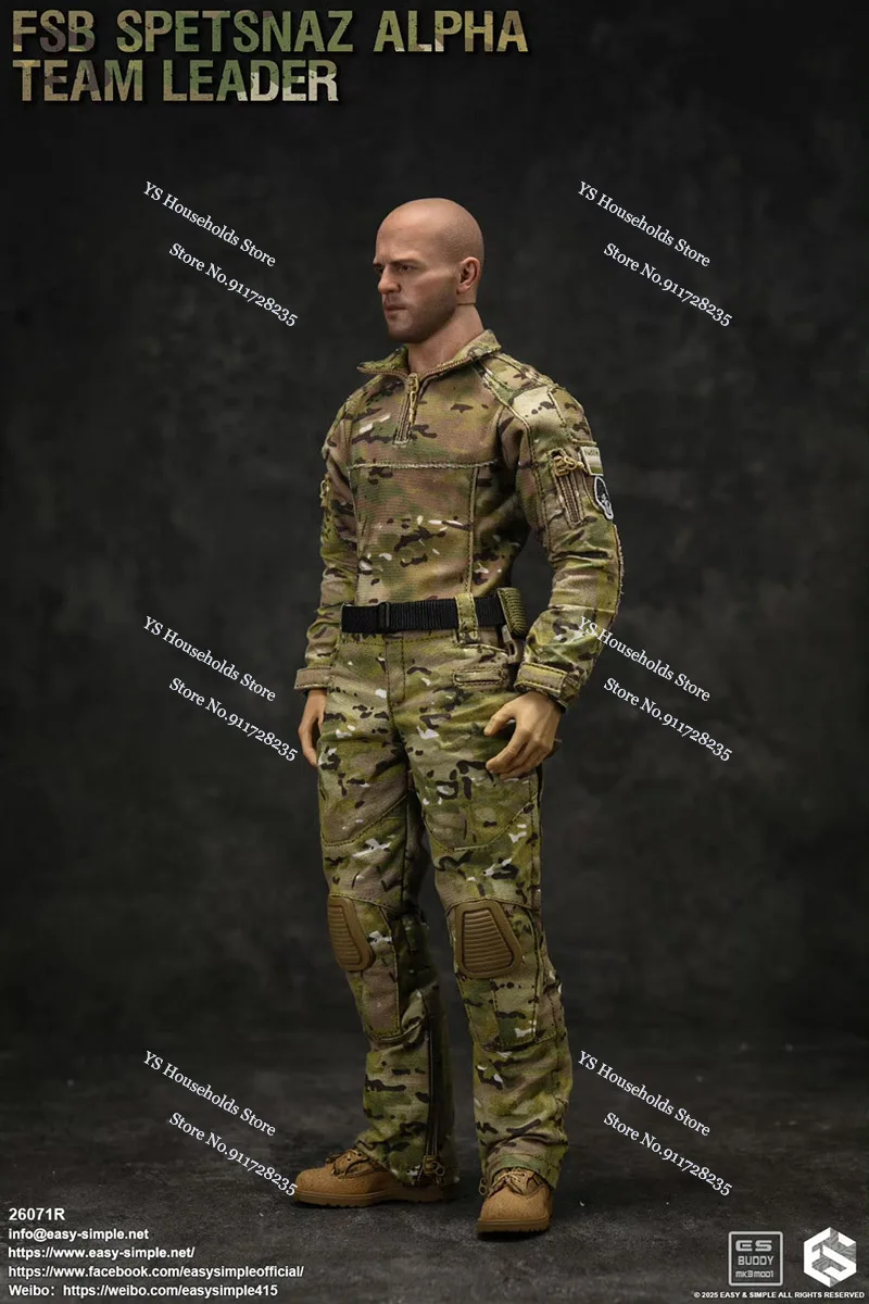 Limitowana EASY&SIMPLE ES 26071R 1/6 FSB SPETSNAZ ALPHA TEAM LEADER Kamuflażowa Tkanina Figurka Akcji Żołnierza Wojskowego 12-calowy