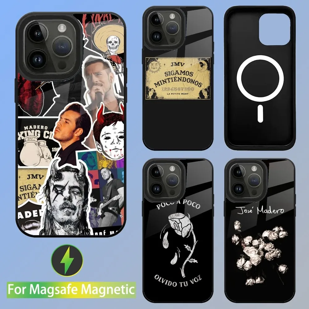 Funda de teléfono Jose Madero Singer para iPhone 16,15,14,13,12,11,Plus,Pro,Max Mini Magsafe carga inalámbrica magnética