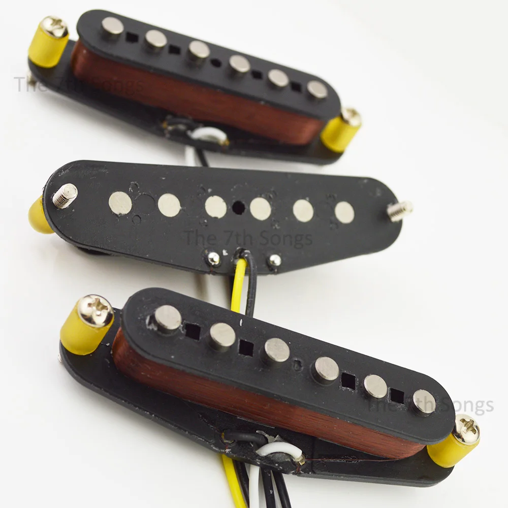 Vintage 1969 Set Alnico 5 Electric Guitar ST Single Coil Plain Enamel Wire 69 Pickup Heavy Build Coil Hendrix Style