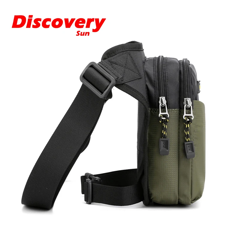 DISCOVERY-SUN Men\'s Waist Bag Outdoor Travel Waterproof Sports Phone Bag Travel Sling Chest Bag Fashion Shoulder Bag