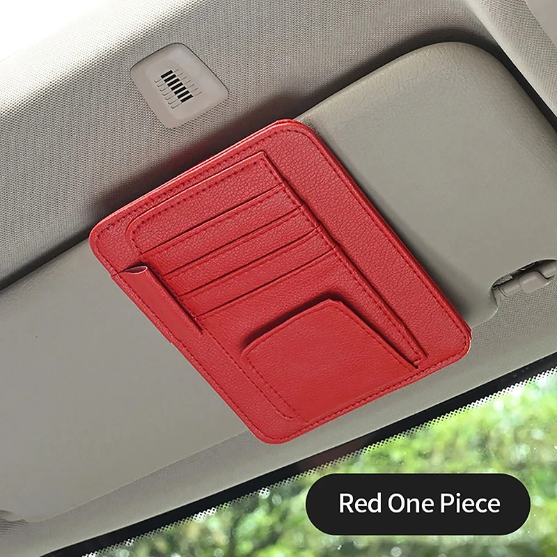 Car Sun Visor Mutil-Pocket Storage Organizer Auto Interior Accessories Car Documents Pouch Credit Card Sun Glasses Pens Holder