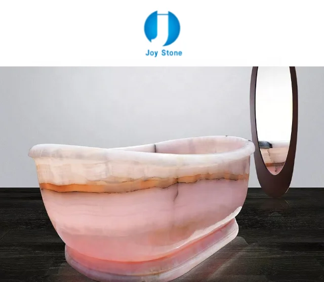 Luxury Stone Baths,Customize Natural Jade Bath Tub Luxury Pink Onyx Marble Bathtub