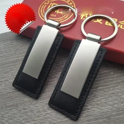 Personalized Custom Leather Keychain Smooth Two-sided Customized Name Birth Text Number Keyring Keychains Gift