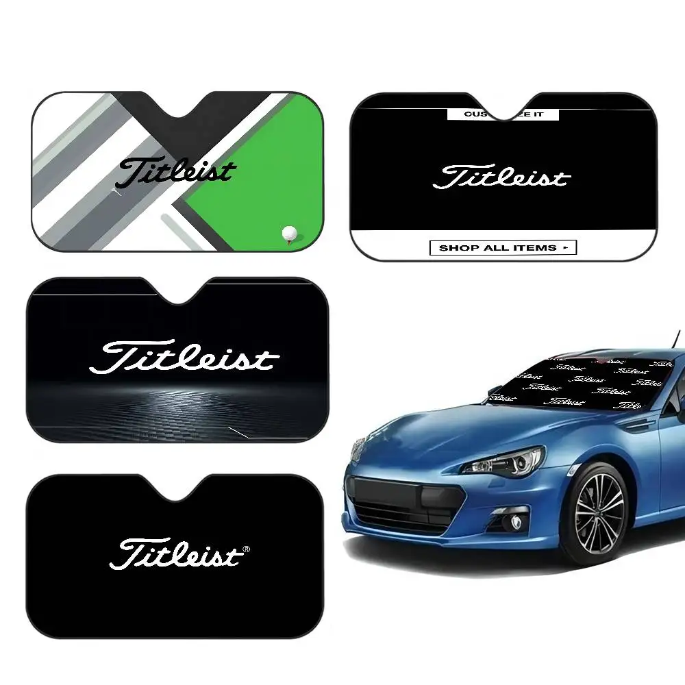 Brand T-Titleist Fashion Car Solar Protection Heated Windshield Sunshade Car Window Windscreen Cover Sun Shade Auto Sun Visor
