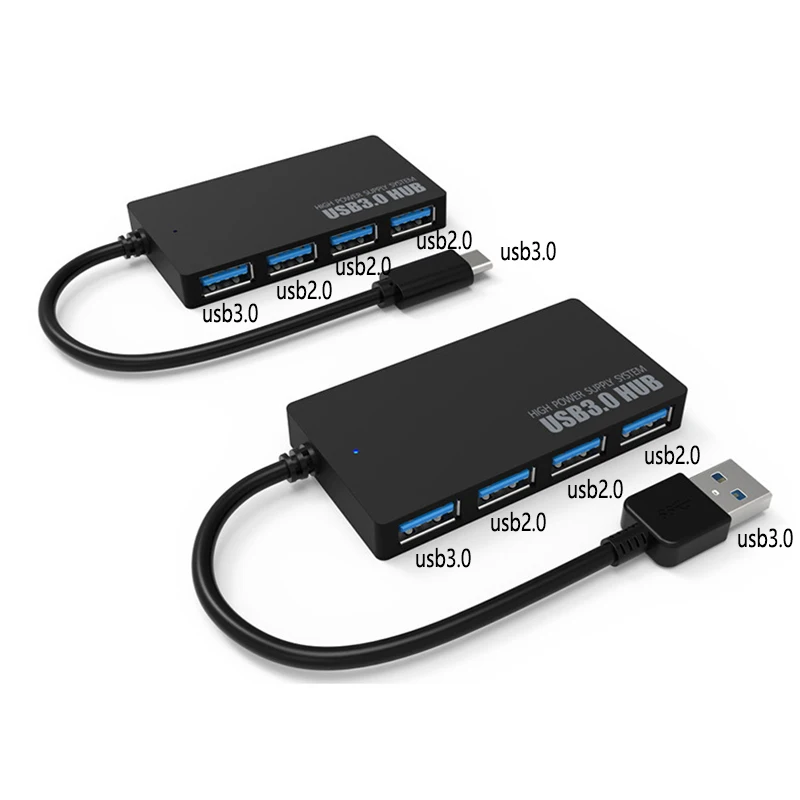 خارجي 4 منافذ HUB USB 3.0 محول الفاصل عالية السرعة USB المتوسع ملحقات الكمبيوتر للكمبيوتر المحمول ماك بوك