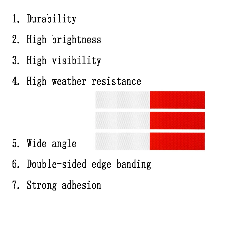10Pcs Night Driving Safety adesivo bianco rosso sicuro 4.5*30cmCar adesivo riflettente striscia di avvertimento camion riflettente forniture Auto