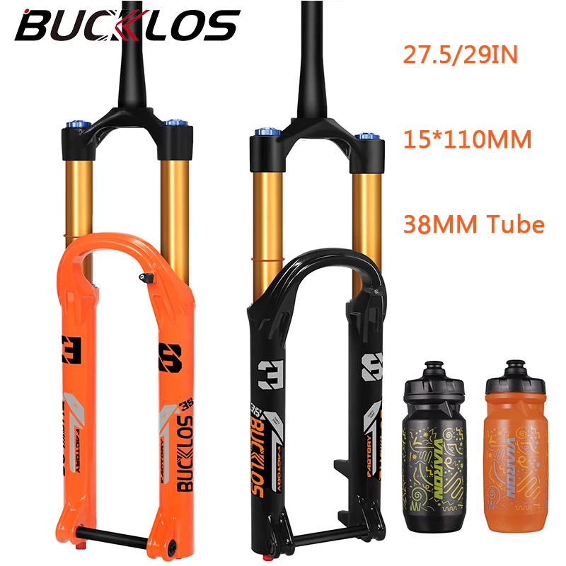 

BUCKLOS 27.5 29inch Bicycle Fork Factory 38mm 15*110mm E-Bike Fork Air Suspension Mountain Bike Forks Fit ENDURO