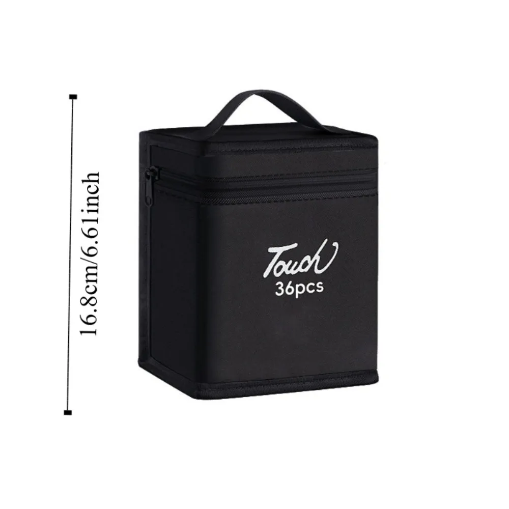 Black Color Marker Pens Storage Bag 12-168 Count Zippered Closure Art Markers Organizer Handbag Style Massive Storage