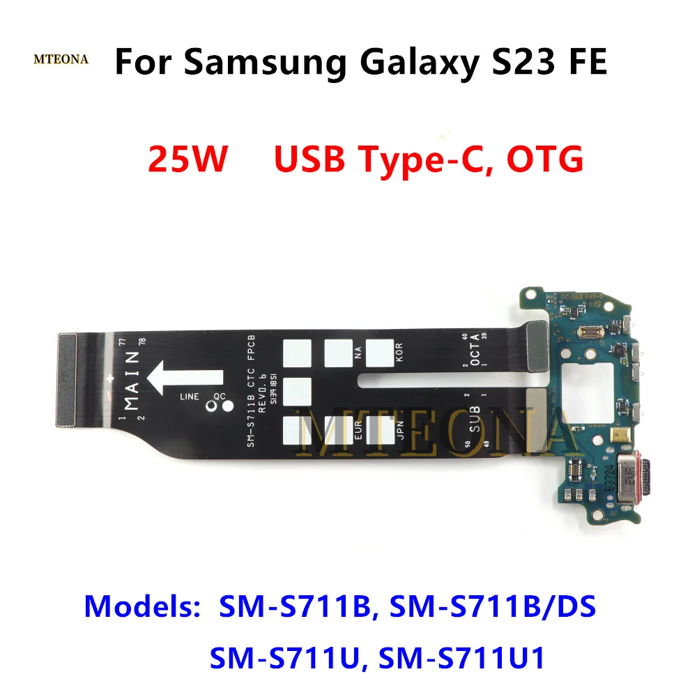 

Плата зарядки 25W Type-C USB с разъемом Jack Dock для Samsung Galaxy S23 FE SM-S711 S711B, гибкий кабель для материнской платы