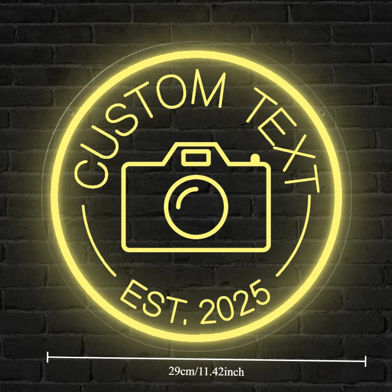 Custom Camera Neon Sign LED Neon Light for Studios Photography Studio Office Room Wall Decoration Light USB Powered
