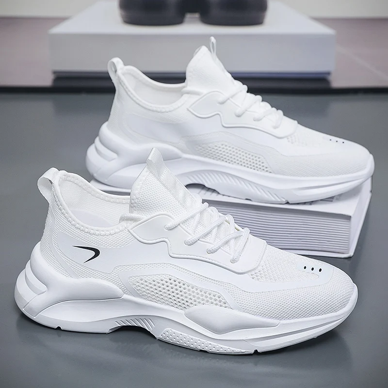 Lightweight Men Running Shoes Comfortable Non-slip Sneakers Breathable Men Casual Shoes Fashion White Shoes Durable Sports Shoes