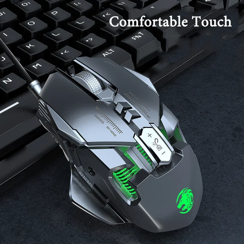 Professional Gaming Wired Mouse Backlight RGB Ergonomic Mechanical Mause Optical Metal Color Gamer Mice For Laptop PC Computer