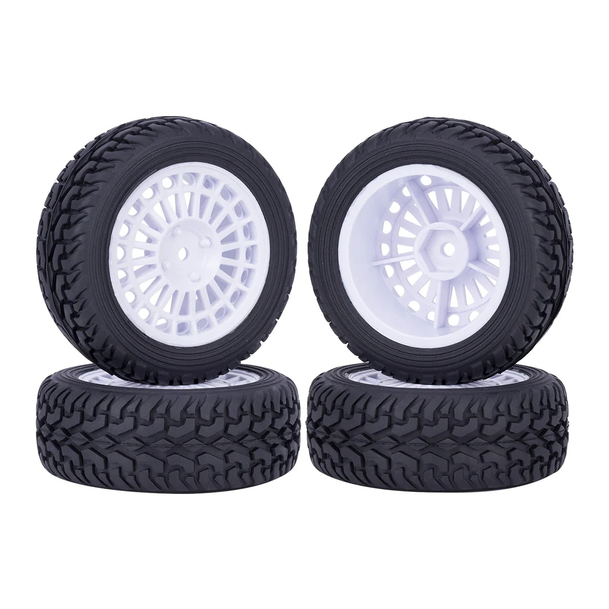 75mm Glued On Road Tyre Plastic Wheels Rim for 1/10 1/14 1/16 RC Rally Racing Tamiya TT01 TT02 144001 HSP HPI Upgrades Parts