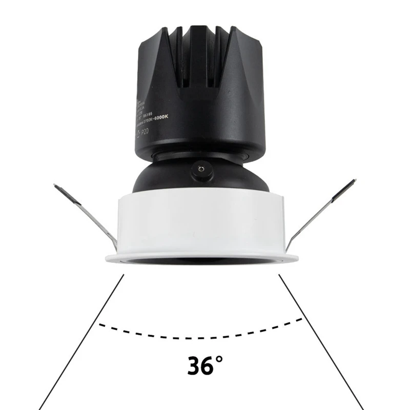 تويا زيجبي الذكية يعتم الأضواء عكس الضوء ضوء السقف جولة راحة زاوية قابل للتعديل 36 °    زاوية
