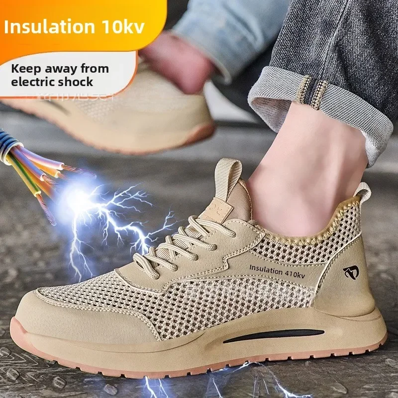 DurableSafety Shoes Summer Electrical Insulation Anti-smashing Anti-piercing Lightweight Breathable Labor Shoes
