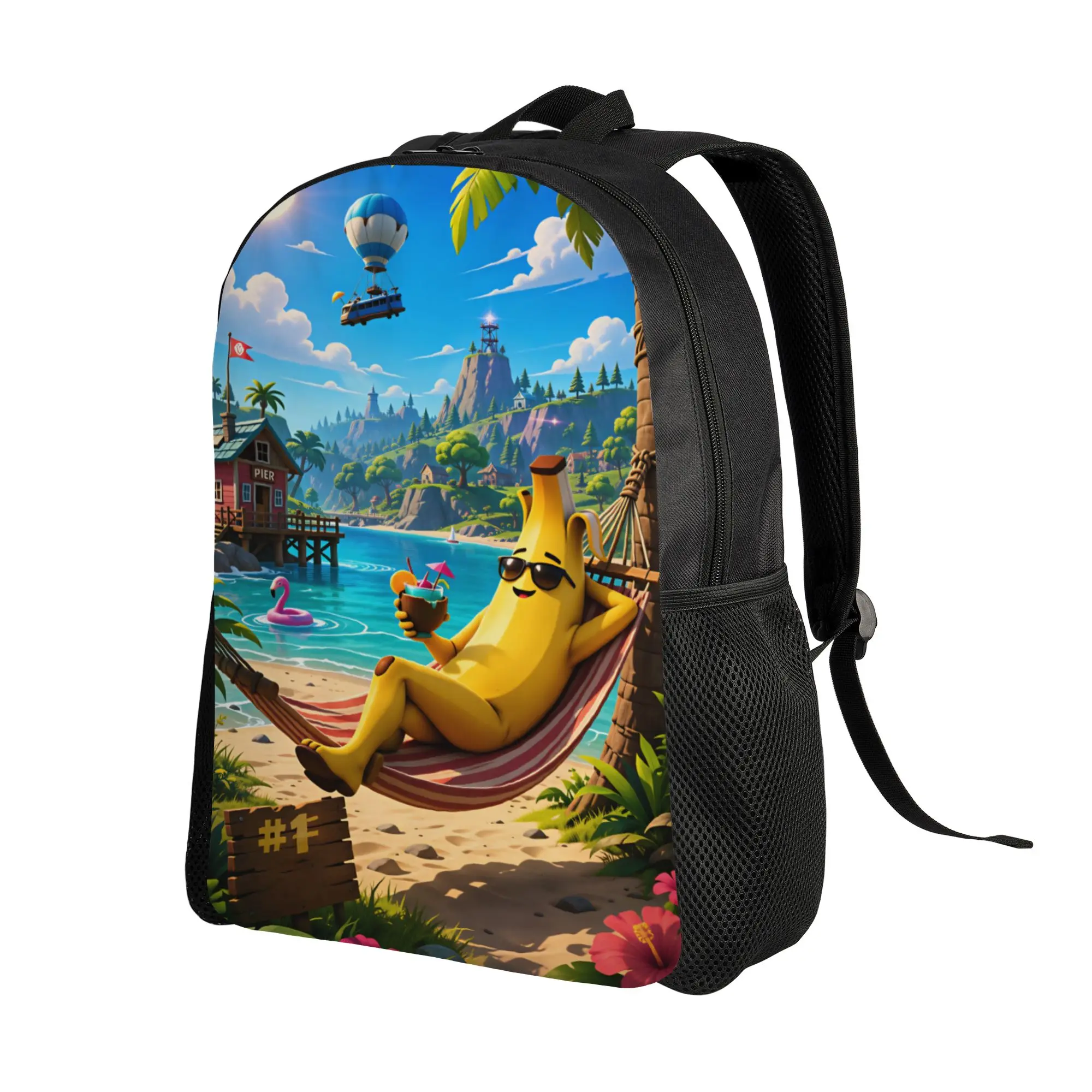 Peely Victory Royale Banana  Backpack  Kawaii Backpacks Boy Girl Hiking Soft High School Bags Design Rucksack