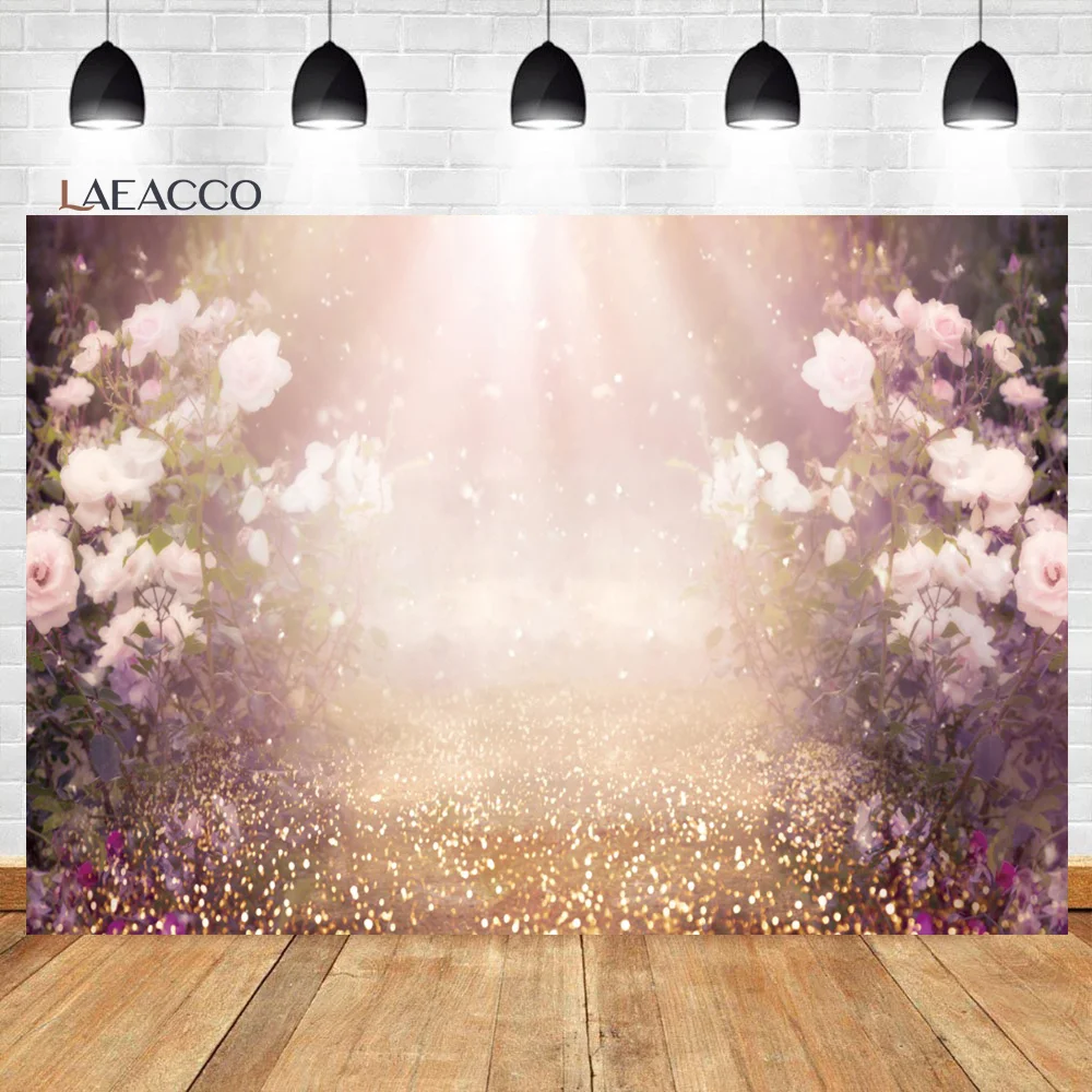 

Laeacco Spring Pink Flower Dreamy Light Bokeh Photo Background Girl Baby Shower Abstract Maternity Portrait Photography Backdrop