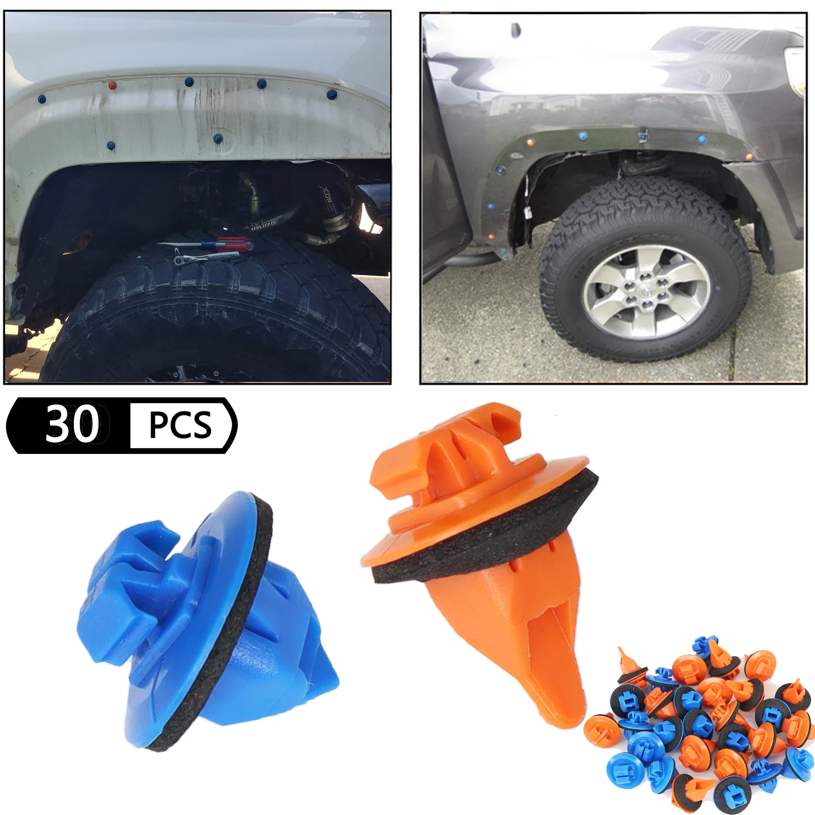 30pcs Retainer Clips 75397-35010 75495-35010 Fender Flare Mudguard Durable ​For Toyota Highlander 2009-2010 4Runner 2002- RAV4