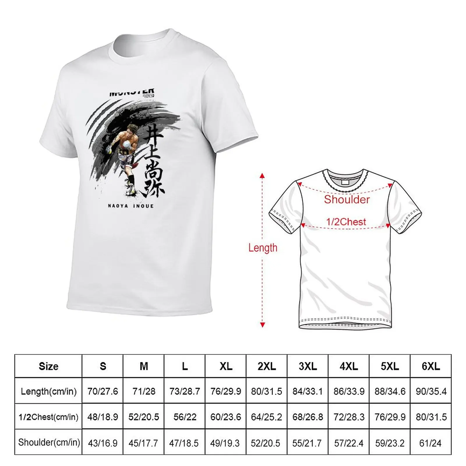Naoya Inoue art by shunsukevisuals T-Shirt topping cotton graphic tees hippie clothes anime figures mens clothing